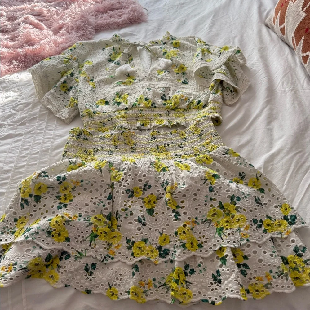 Alice + Olivia Tabitha Eyelet Set - Floral Crop Top (Large) & Skirt Set (10) - Picture 10 of 16